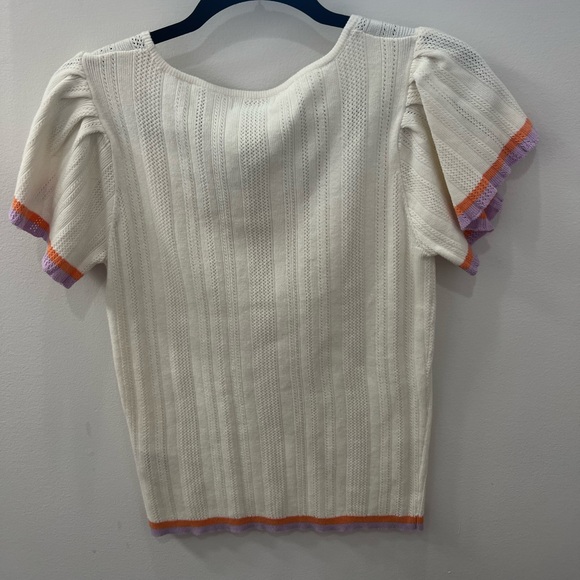 FRNCH Cream Knit Flutter Sleeve Top - Picture 4 of 4